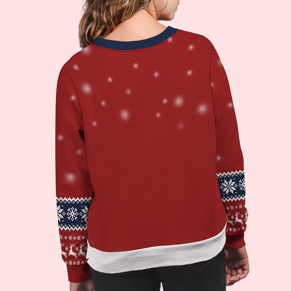 Stop Here With Us Santa - Personalized Custom All-Over-Print Sweatshirt - Image 2