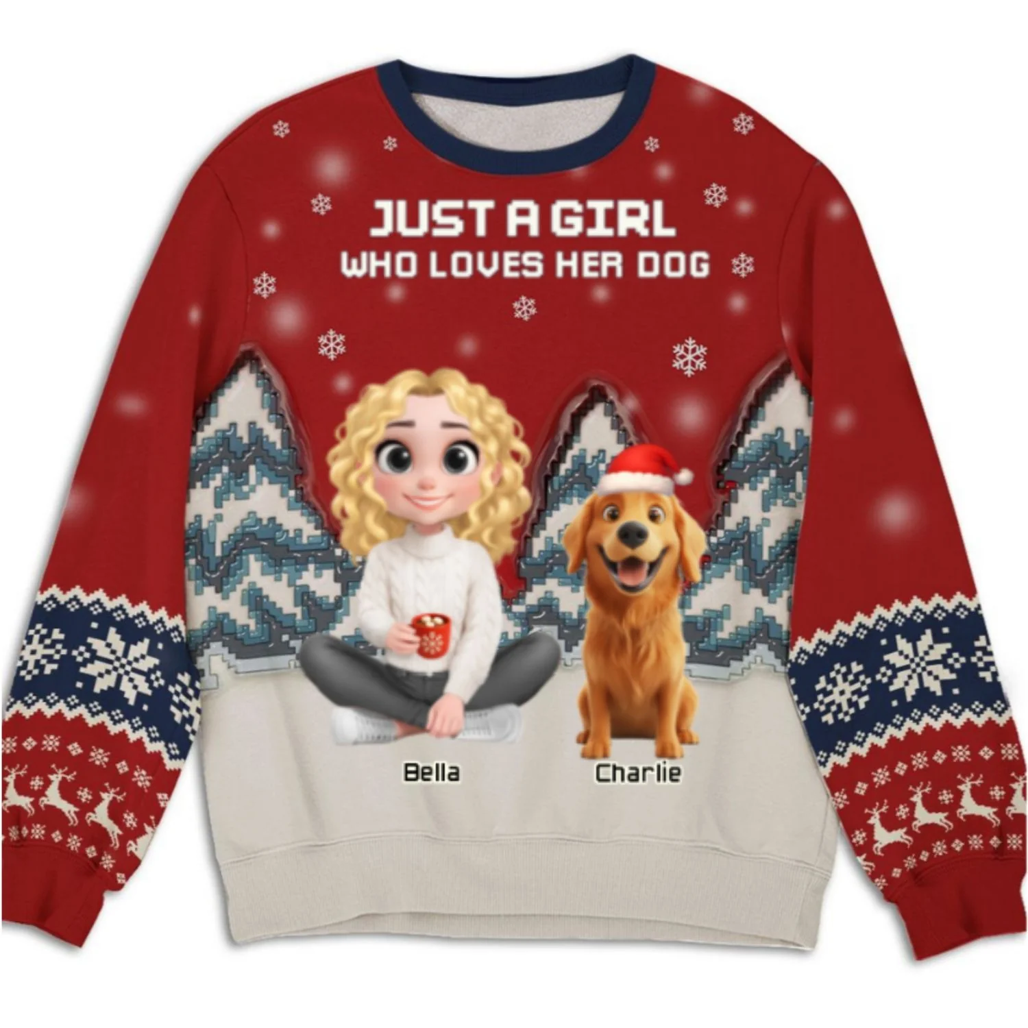 Stop Here With Us Santa - Personalized Custom All-Over-Print Sweatshirt - Image 3