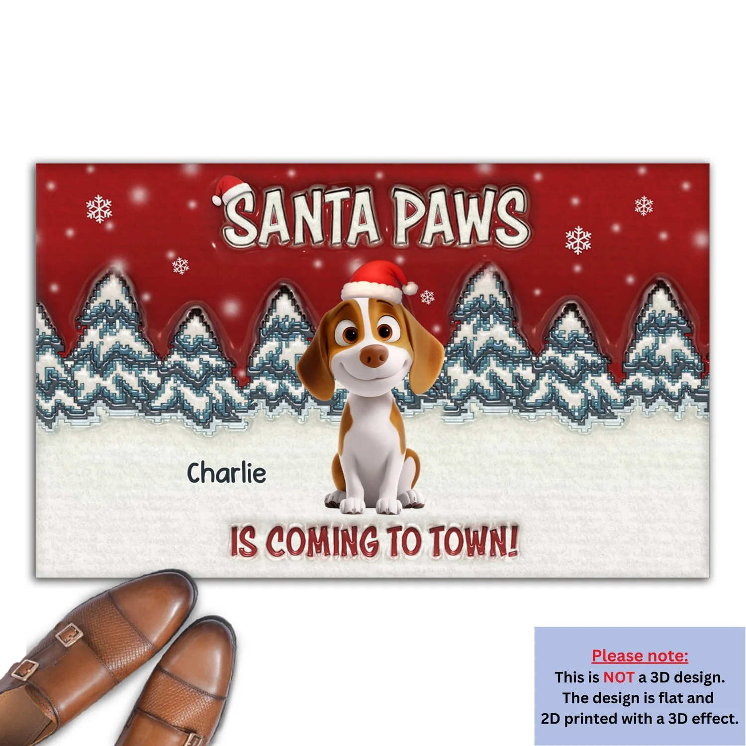 Stop Here With Us Santa - Personalized Custom Doormat - Image 6