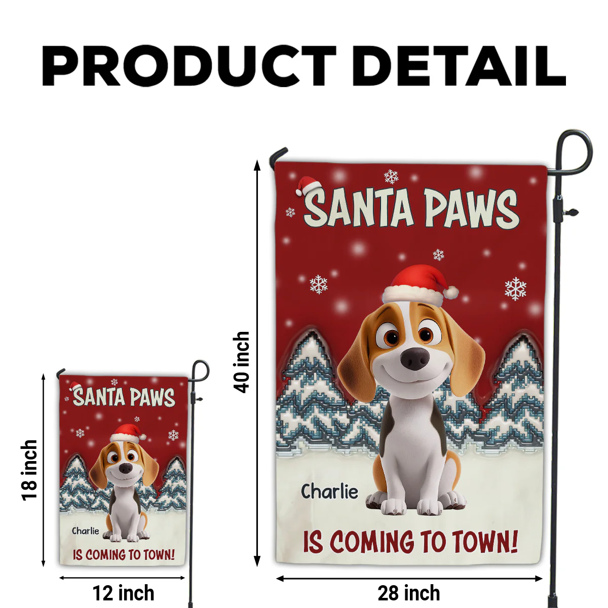 Stop Here With Us Santa - Personalized Custom Flag - Image 6