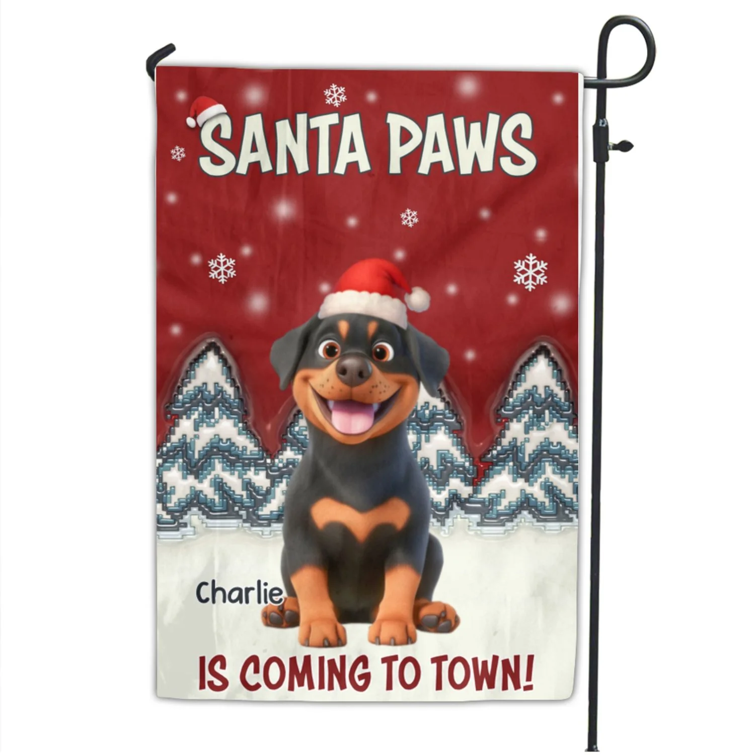 Stop Here With Us Santa - Personalized Custom Flag - Image 7