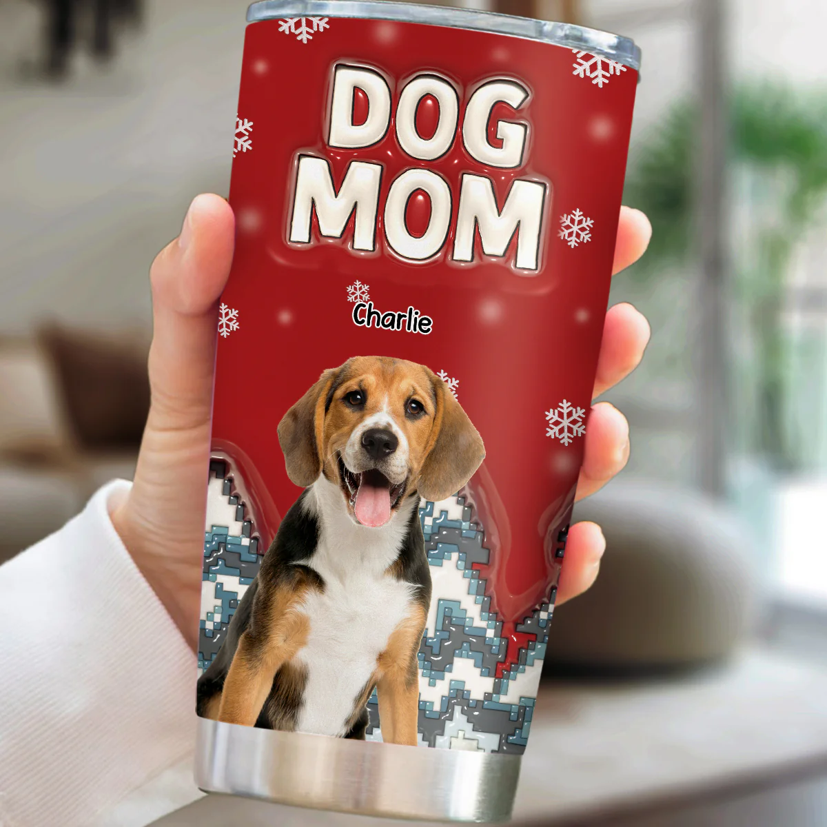 Stop Here With Us Santa Photo - Personalized Custom 3D Inflated Effect Tumbler - Image 2