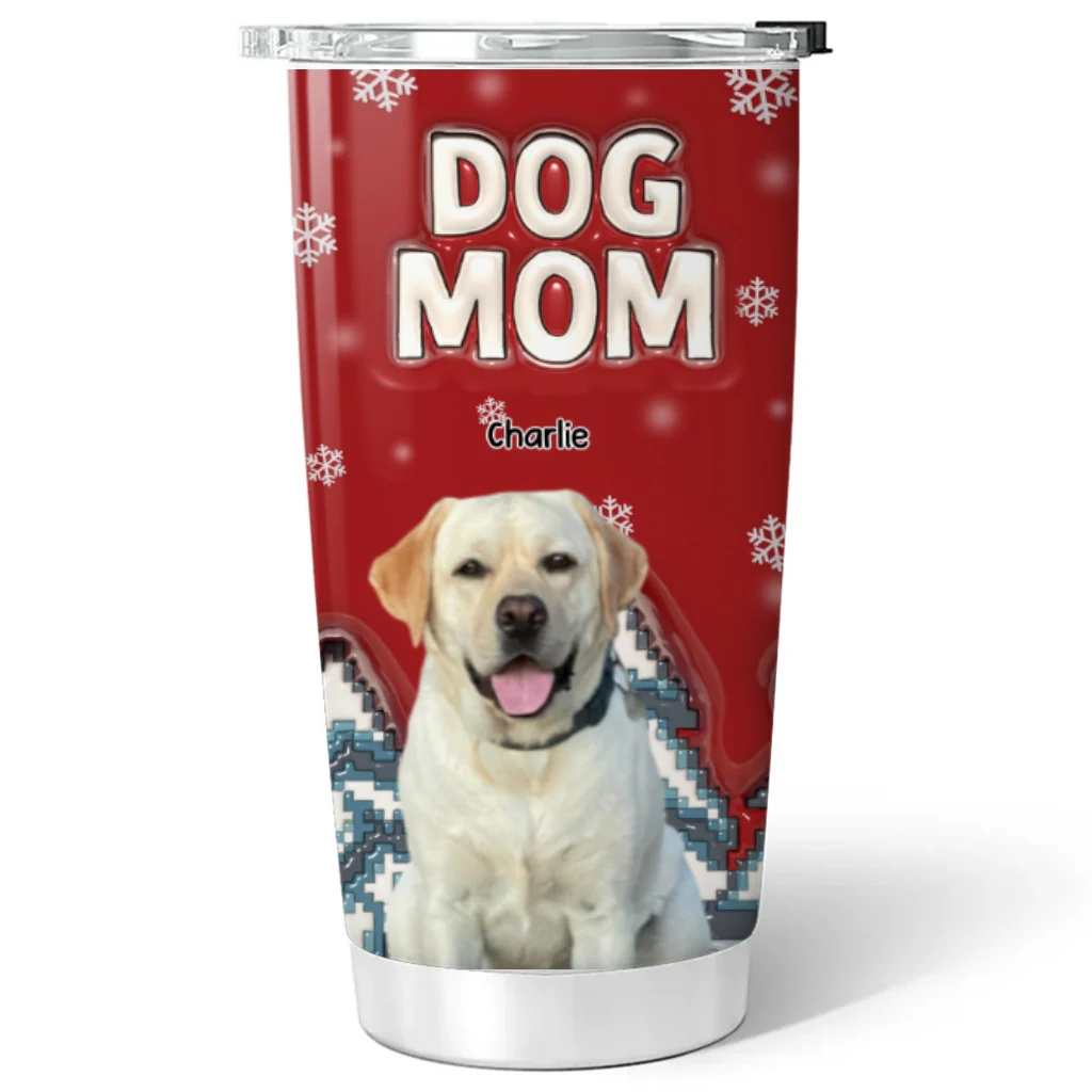 Stop Here With Us Santa Photo - Personalized Custom 3D Inflated Effect Tumbler - Image 4