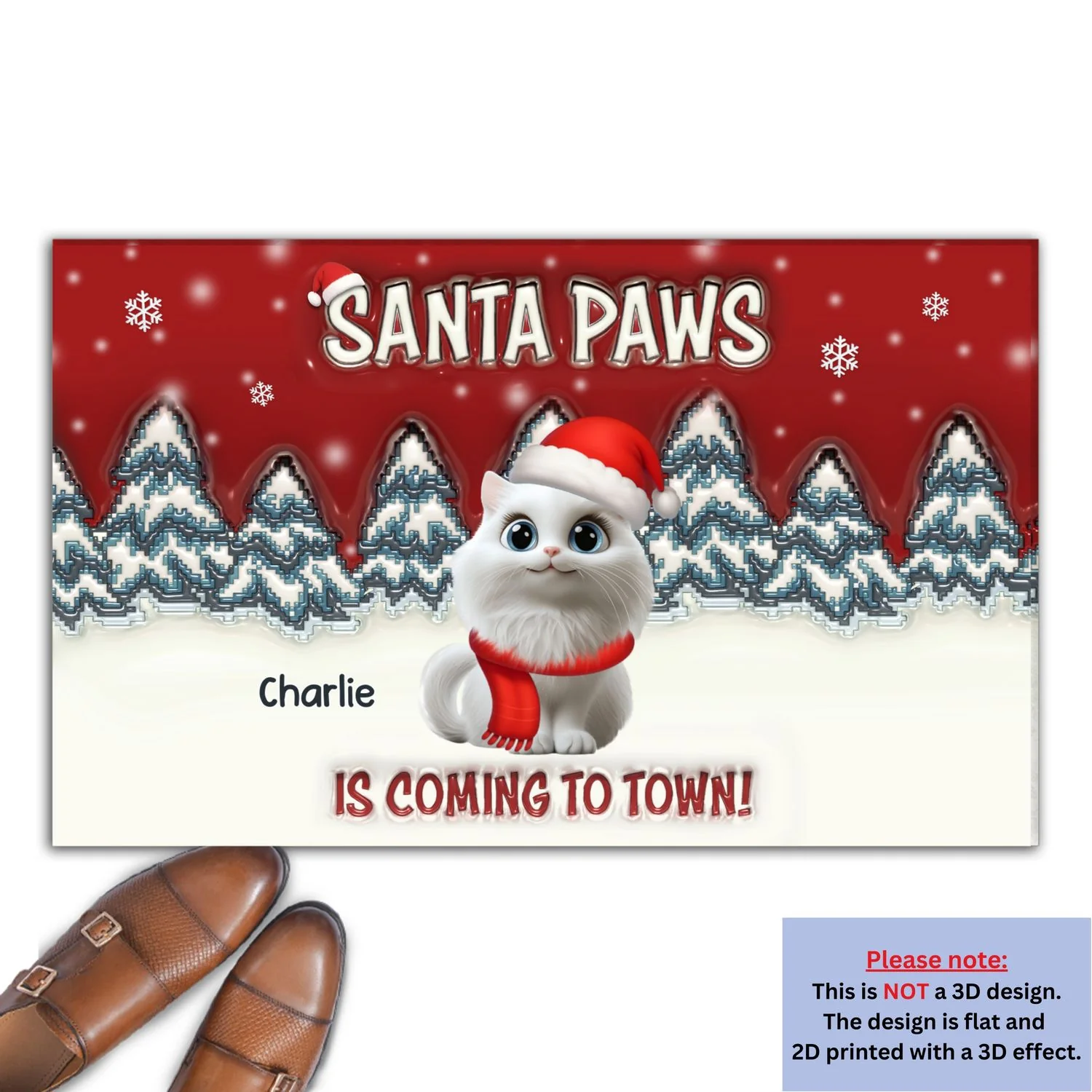 Stop Here With Us Santa Ver Cat - Personalized Custom Doormat - Image 6