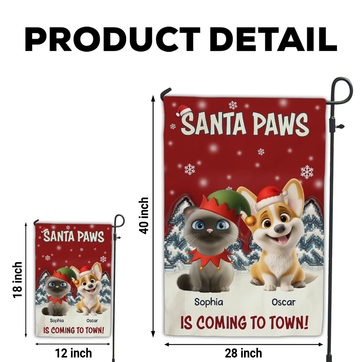 Stop Here With Us Santa Ver Pet - Personalized Custom Flag - Image 6