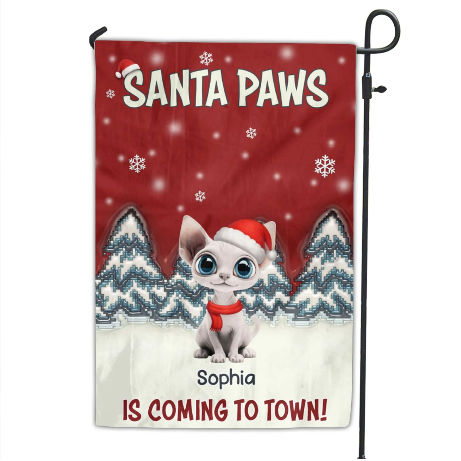 Stop Here With Us Santa Ver Pet - Personalized Custom Flag - Image 7
