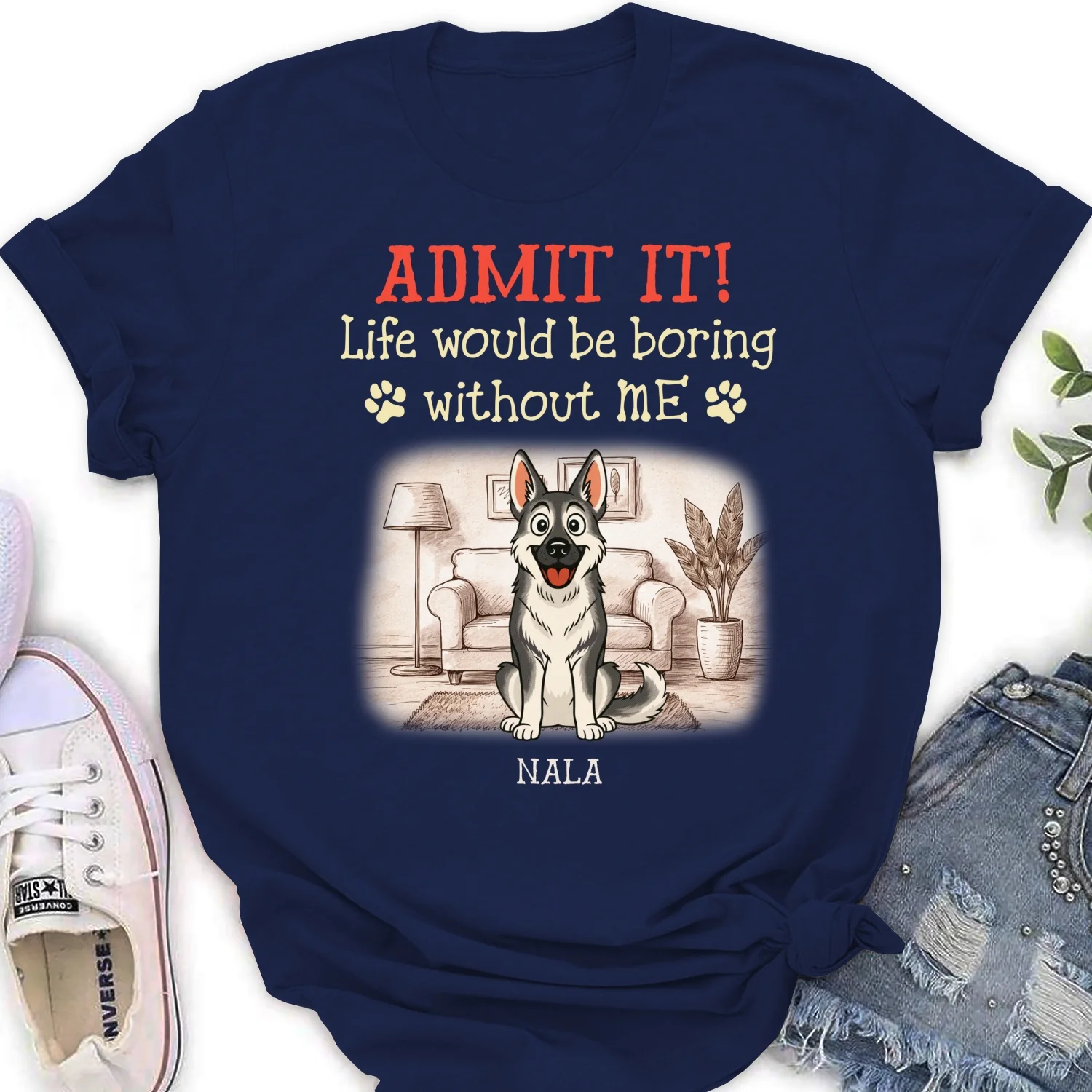Storybook Dog Admits It - Personalized Custom Women's T-Shirt - Image 7