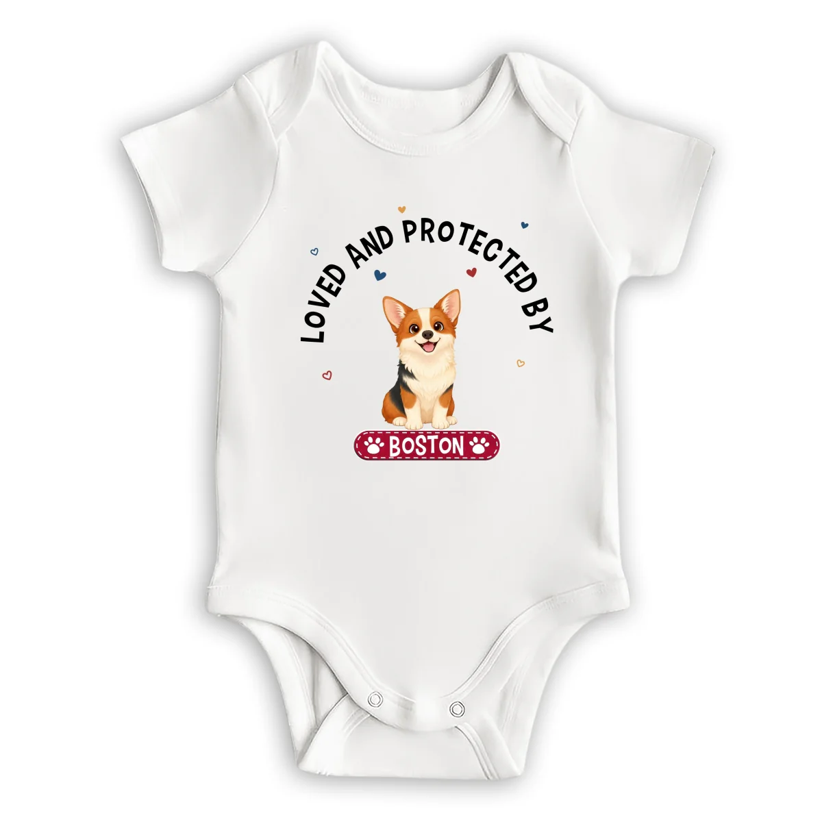 Storybook Dog Loved And Protected By - Personalized Custom Baby Onesie - Image 7