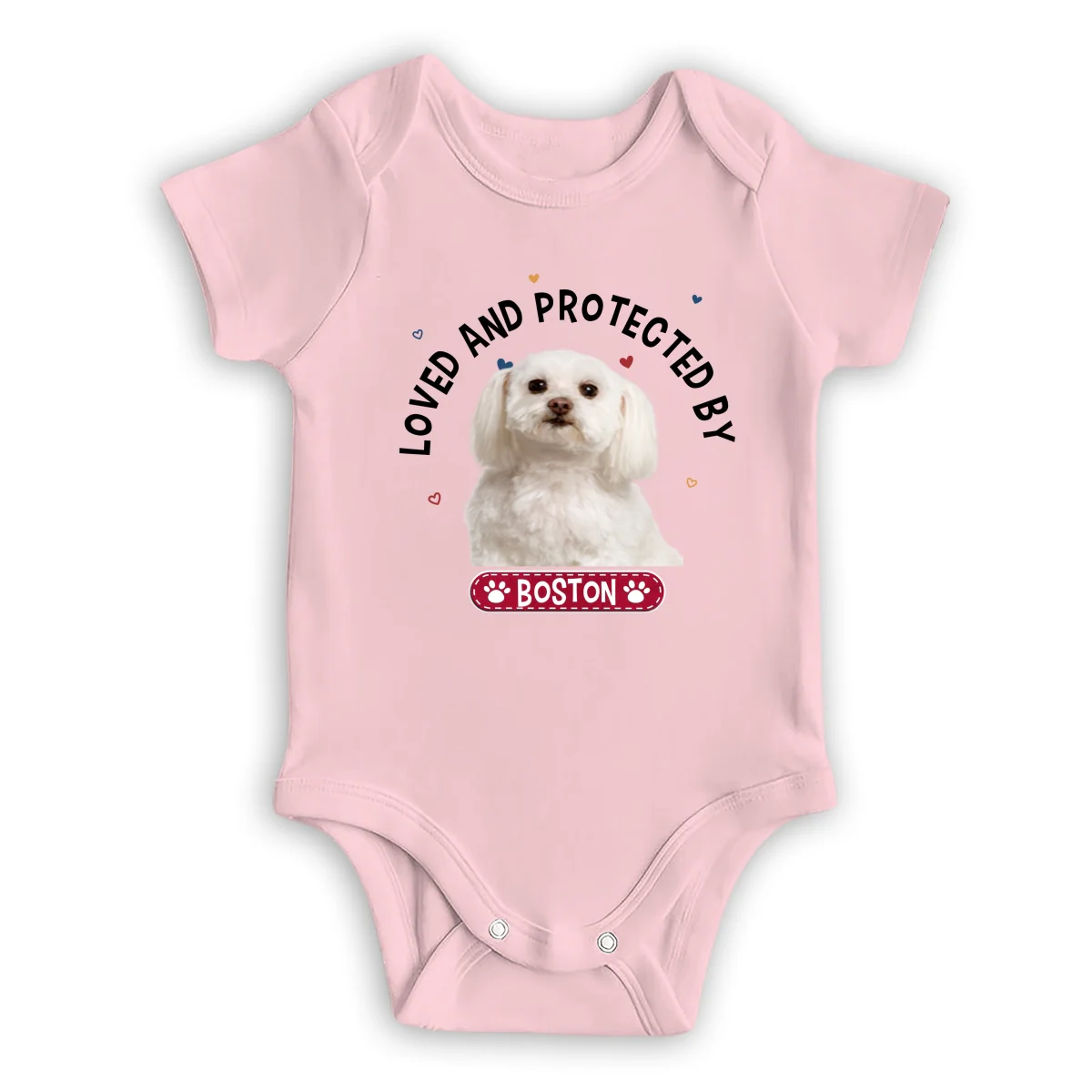Storybook Dog Loved And Protected By Photo - Personalized Custom Baby Onesie - Image 5