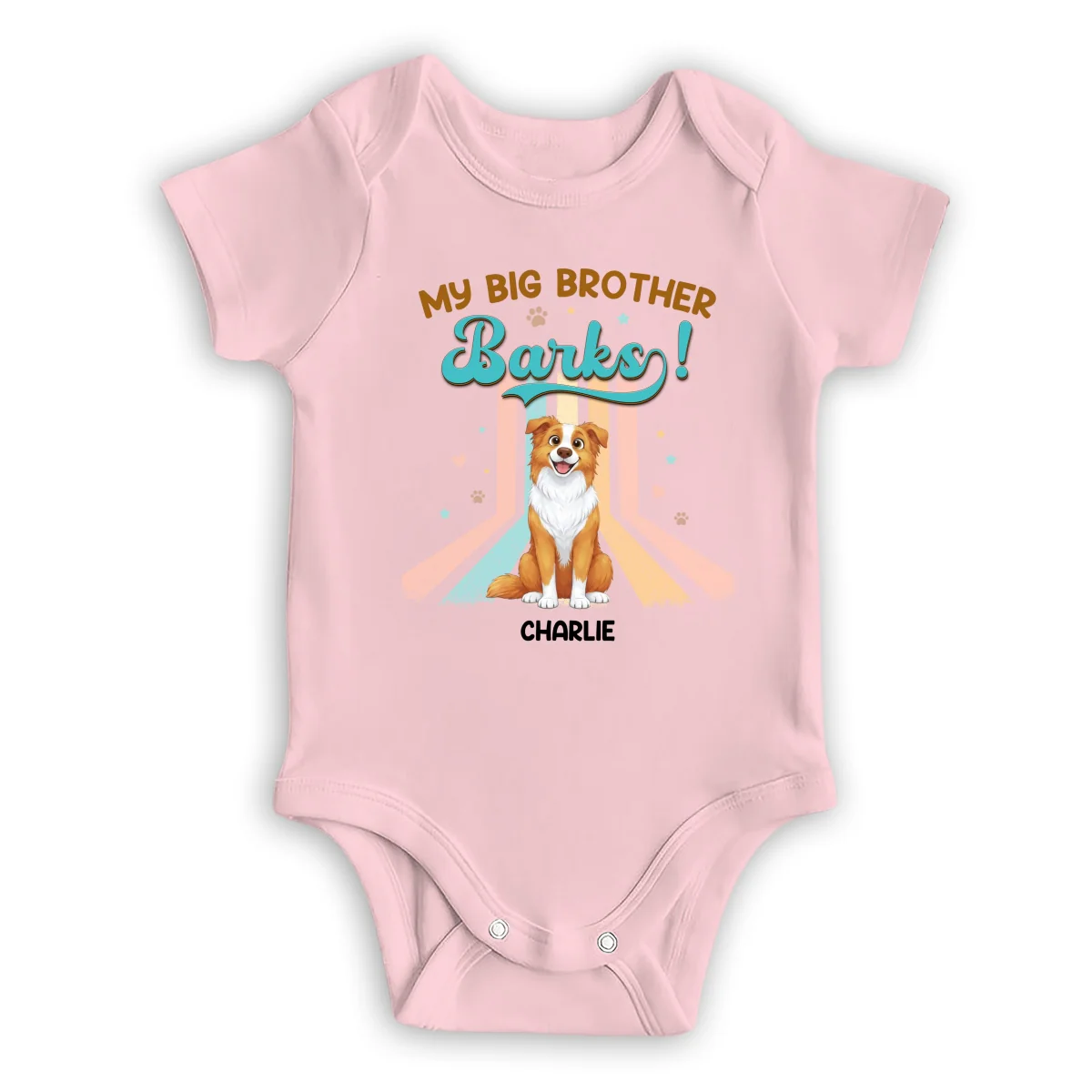Storybook Funny Dog And Baby - Personalized Custom Baby Onesie - Image 9