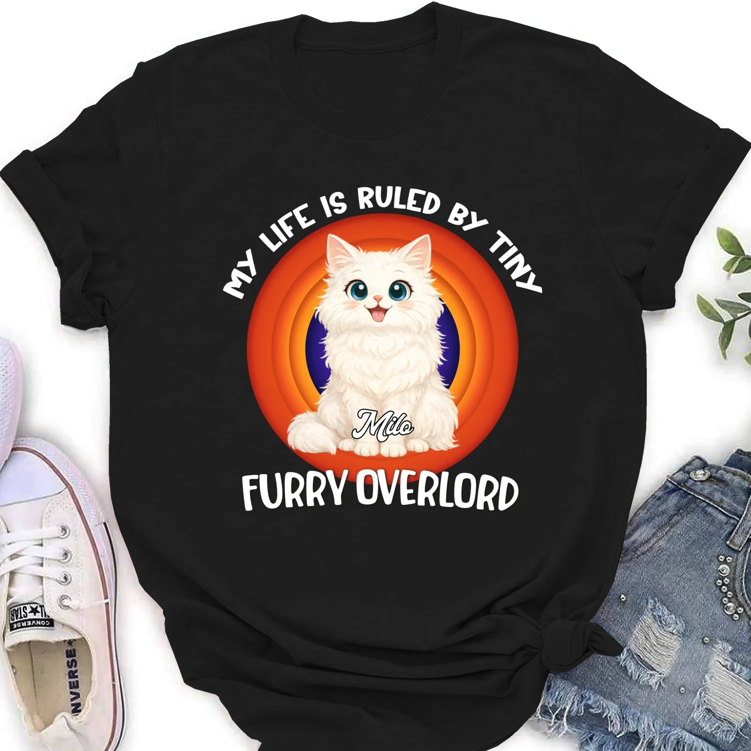 Storycat Rules Human - Personalized Custom Women's T-Shirt - Image 6