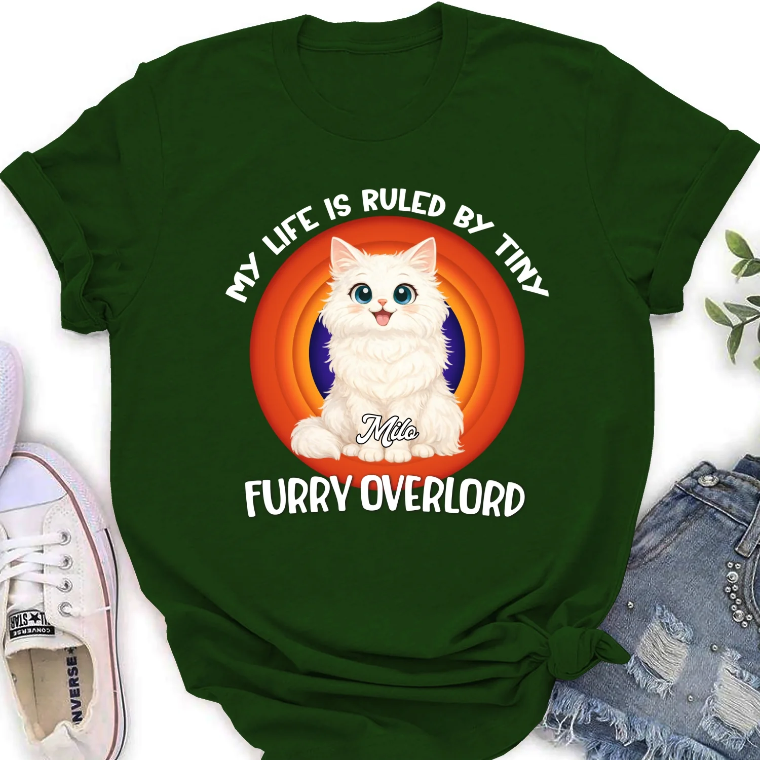 Storycat Rules Human - Personalized Custom Women's T-Shirt - Image 8