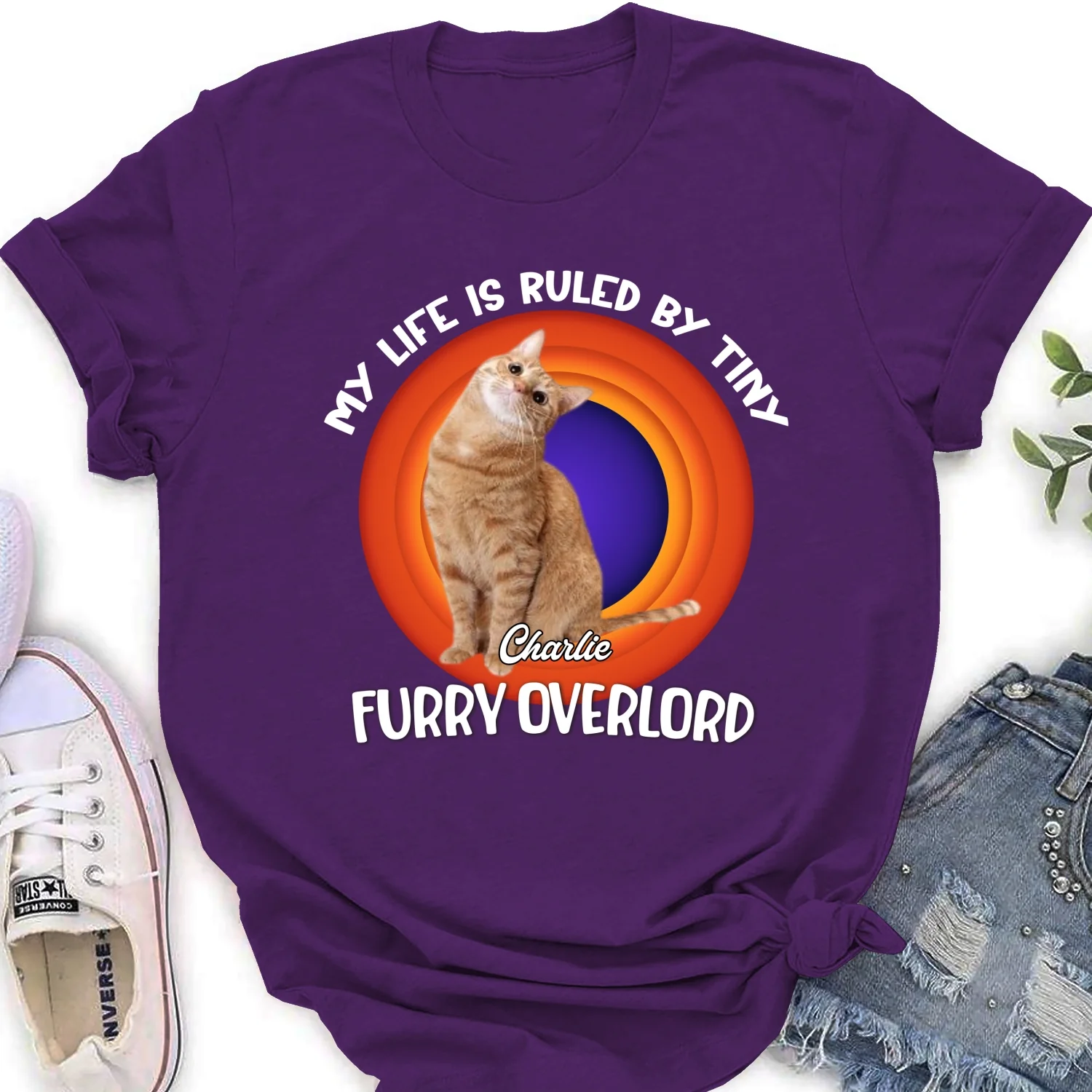 Storycat Rules Human Photo - Personalized Custom Women's T-Shirt - Image 11