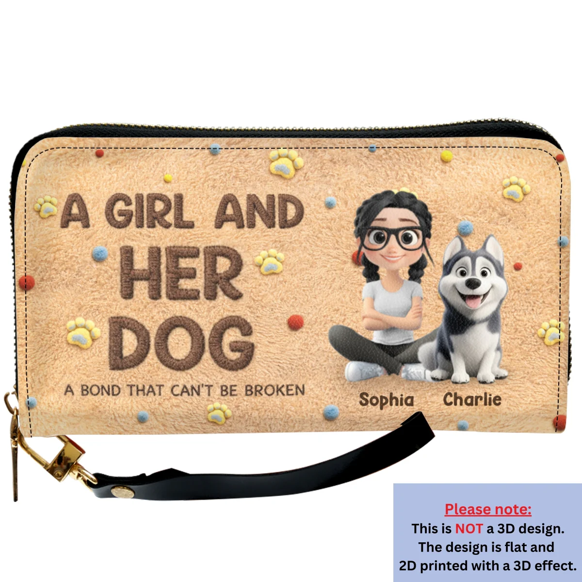 Stuffy Girl And Her Lovely Dogs - Personalized Custom 3D Effect Leather Wallet - Image 6