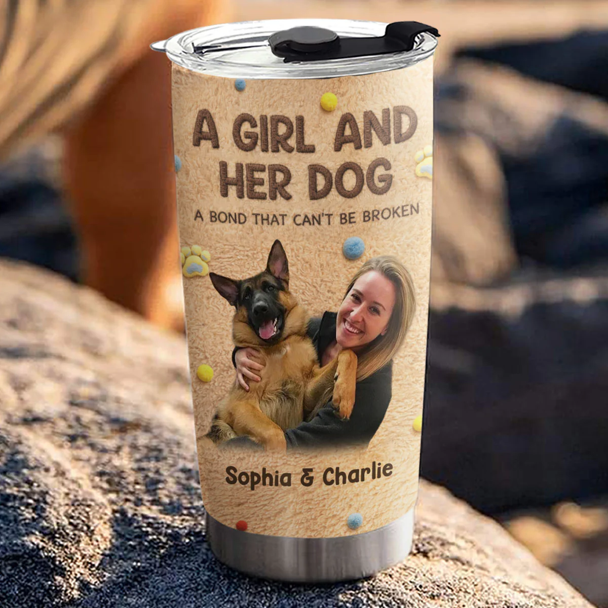 Stuffy Girl And Her Lovely Dogs Ver Photo - Personalized Custom 3D Effect Tumbler - Image 2