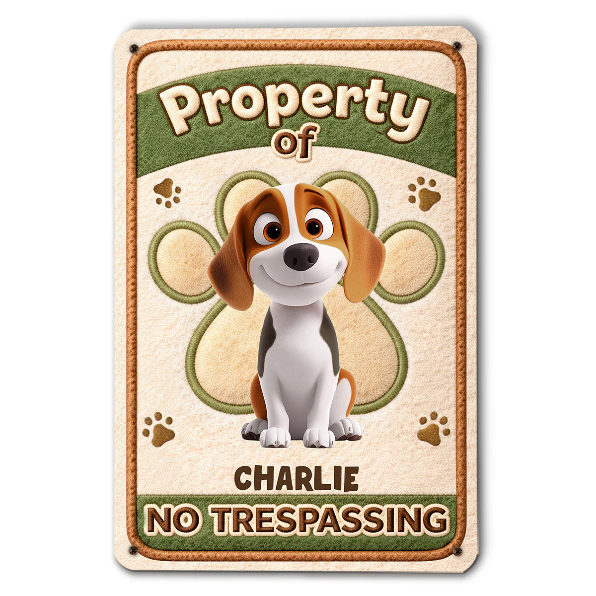 Stuffy Guard Dogs - Personalized Custom 3D Inflated Effect Metal Sign