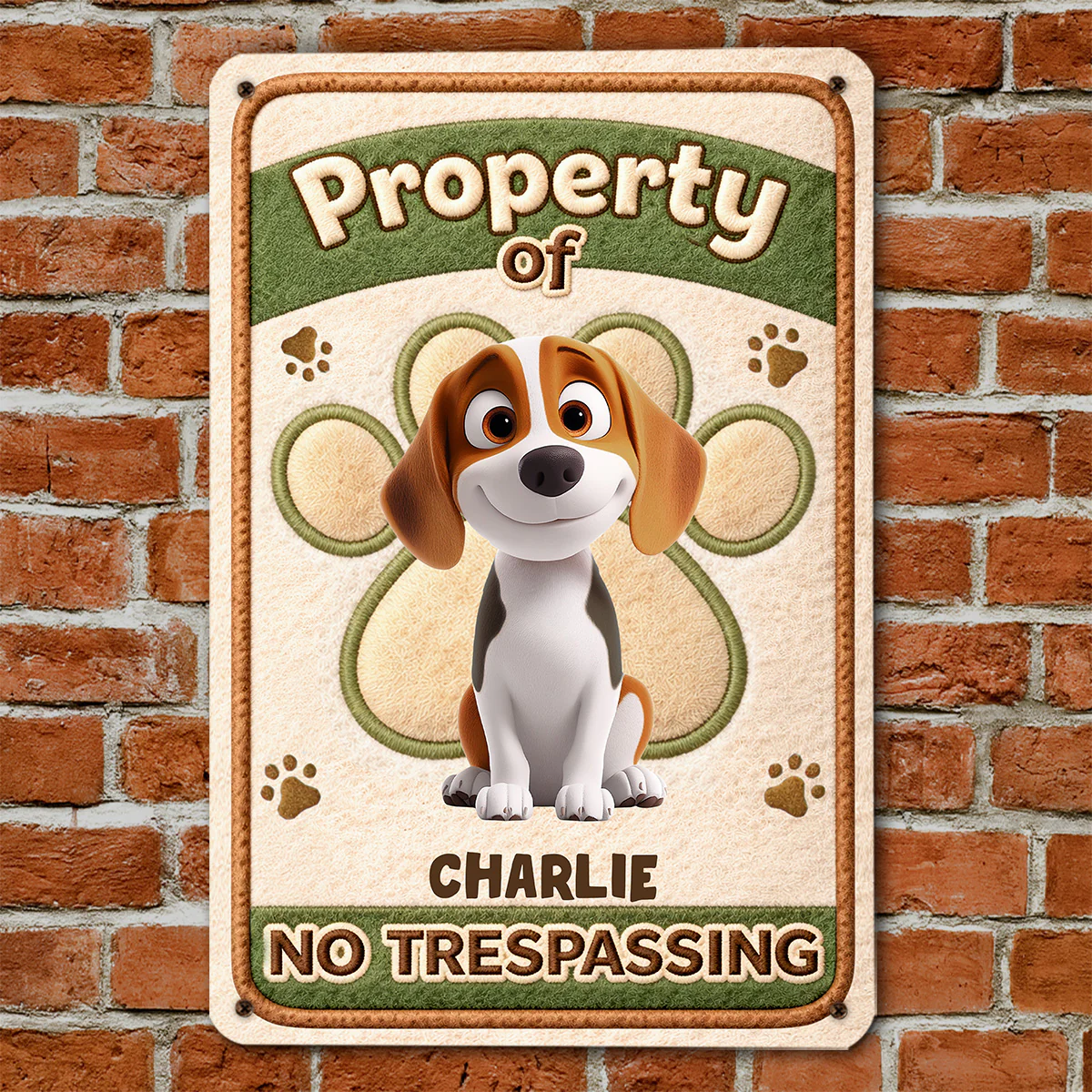 Stuffy Guard Dogs - Personalized Custom 3D Inflated Effect Metal Sign - Image 3