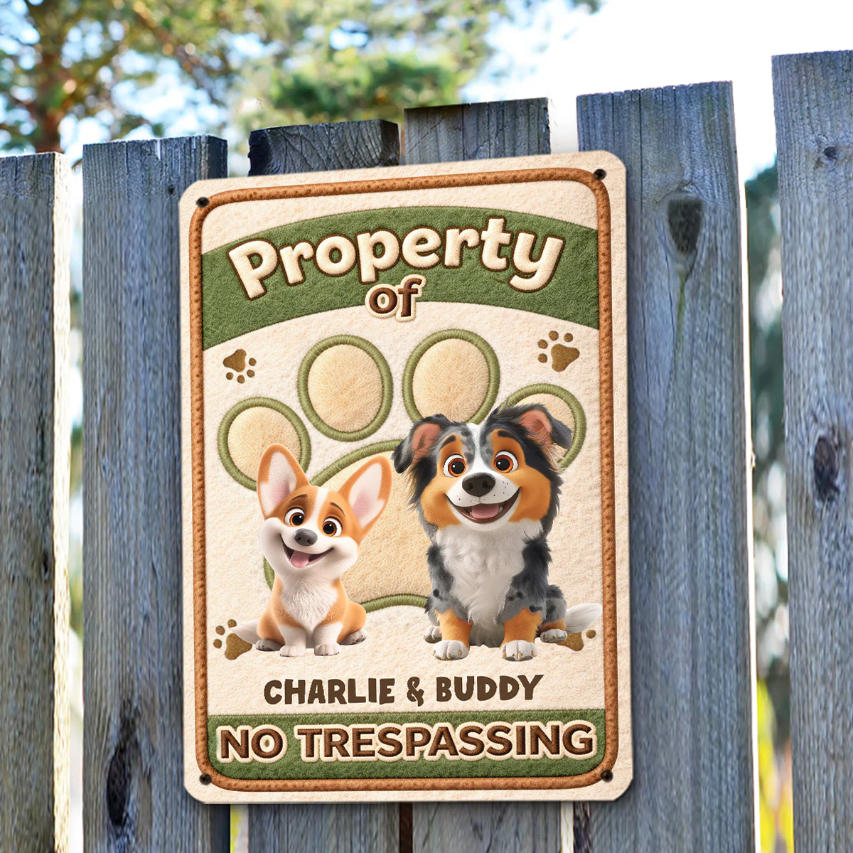 Stuffy Guard Dogs - Personalized Custom 3D Inflated Effect Metal Sign - Image 4