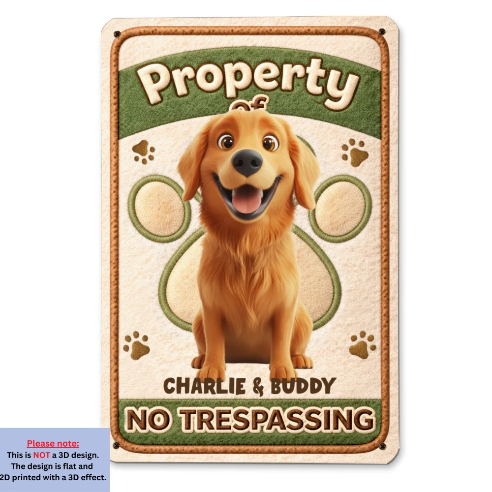 Stuffy Guard Dogs - Personalized Custom 3D Inflated Effect Metal Sign - Image 6