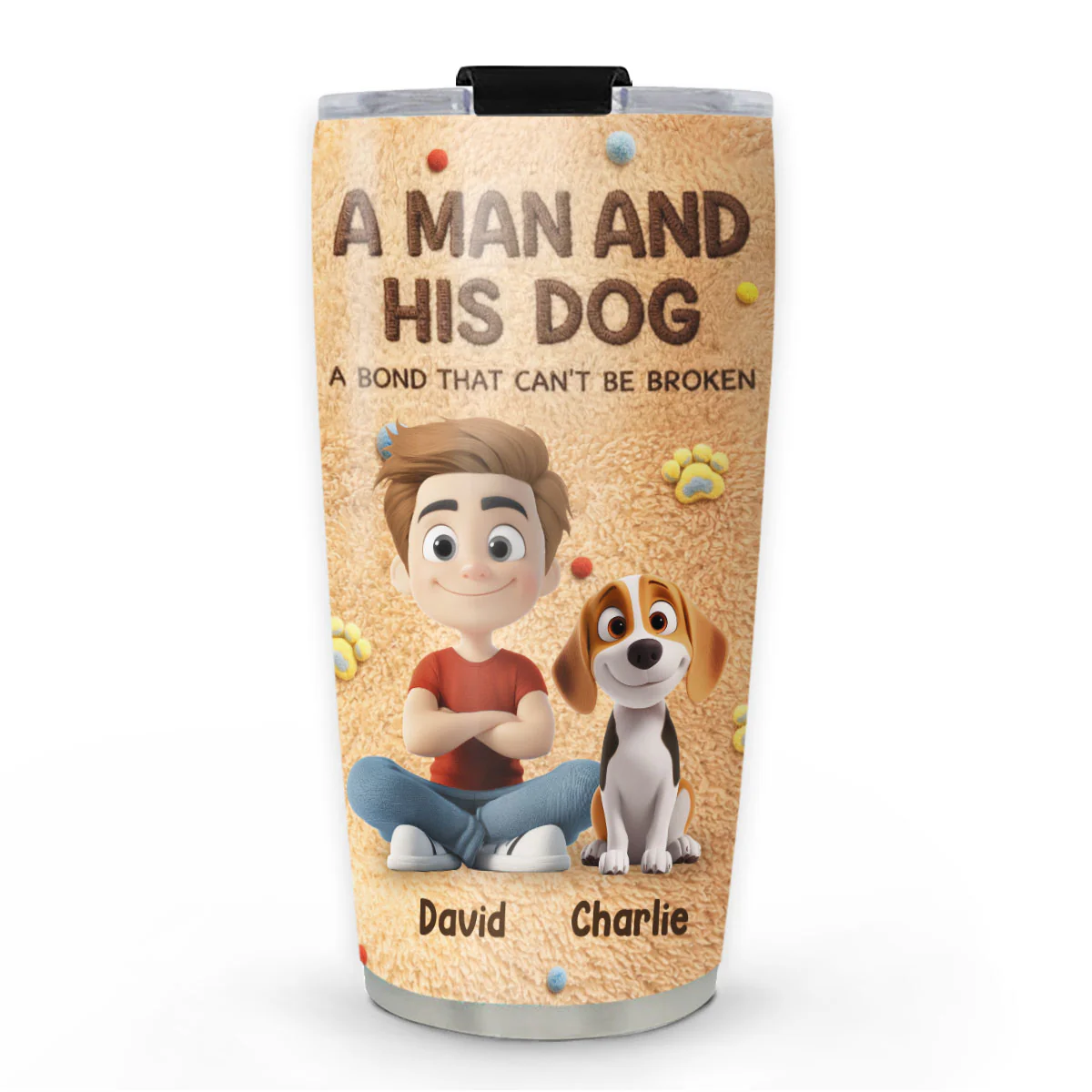 Stuffy Man And His Dogs - Personalized Custom 3D Effect Tumbler