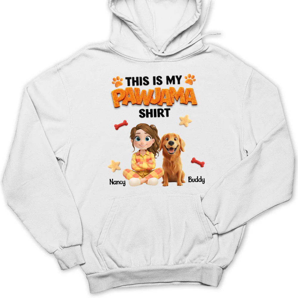 Stuffy Pajama Girl And Dog - Personalized Custom Hoodie
