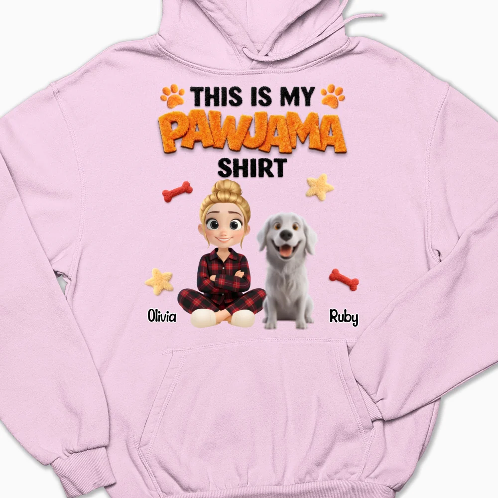 Stuffy Pajama Girl And Dog - Personalized Custom Hoodie - Image 7
