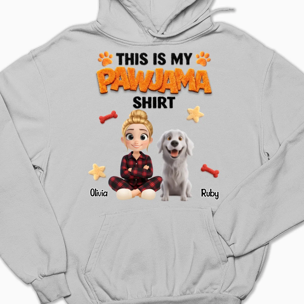 Stuffy Pajama Girl And Dog - Personalized Custom Hoodie - Image 9