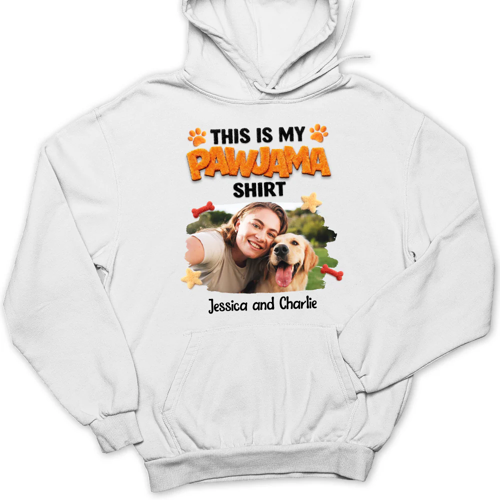 Stuffy Pajama Girl And Dog Photo - Personalized Custom Hoodie