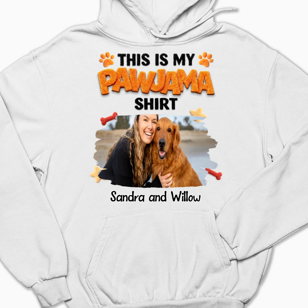 Stuffy Pajama Girl And Dog Photo - Personalized Custom Hoodie - Image 10