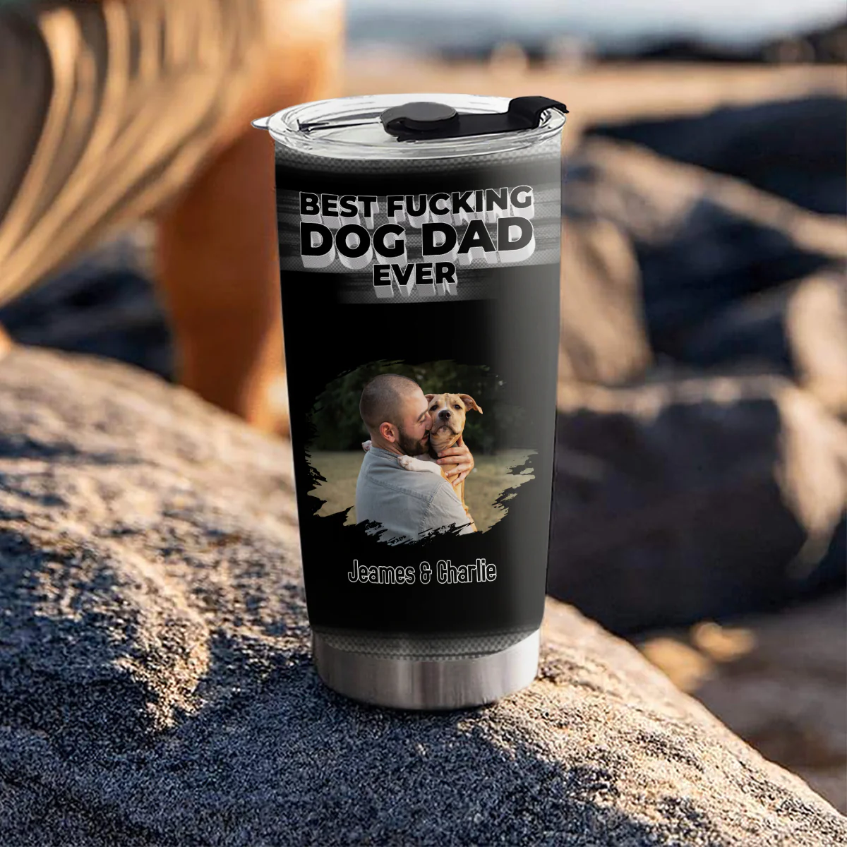 Such A Dog Dad Photo - Personalized Custom Tumbler - Image 2
