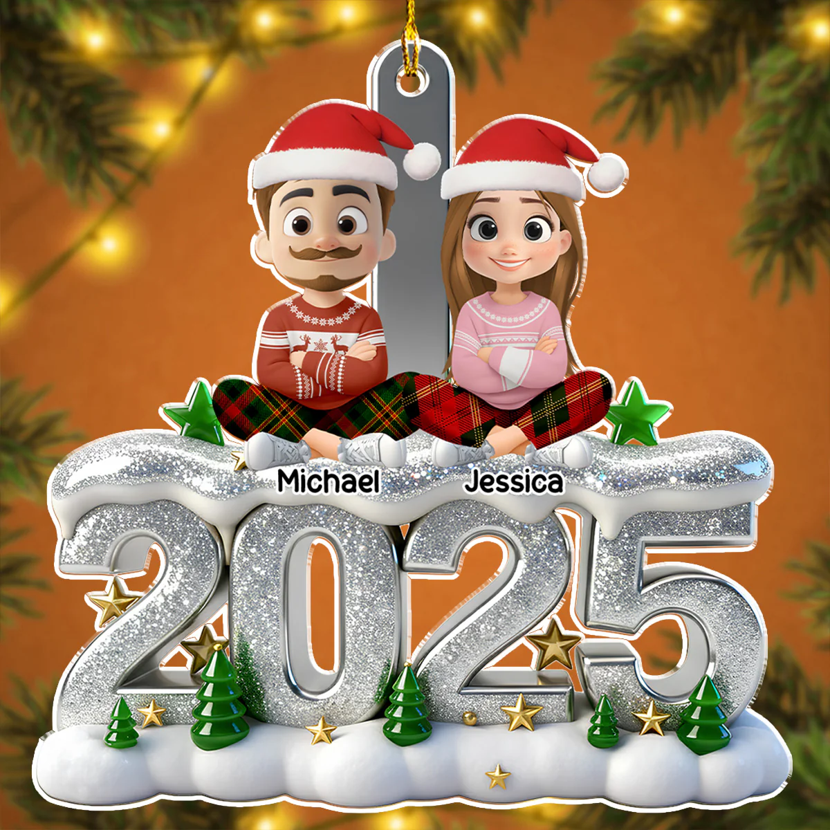 Such A Glittery Year - Personalized Custom 3D Effect Acrylic Ornament - Image 3
