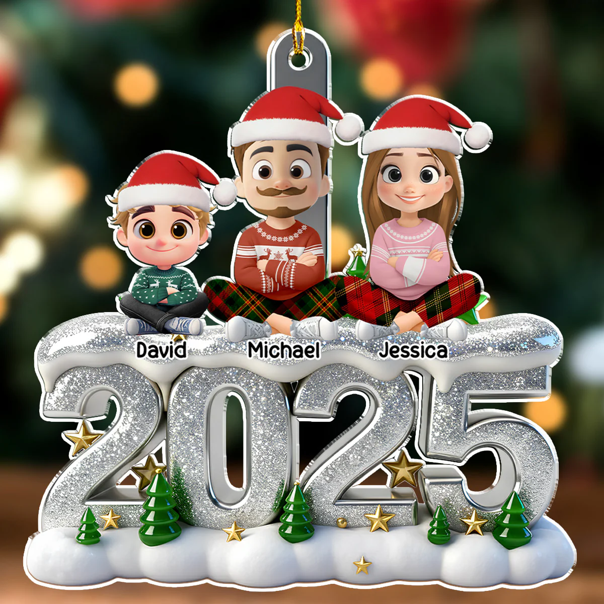 Such A Glittery Year - Personalized Custom 3D Effect Acrylic Ornament - Image 5