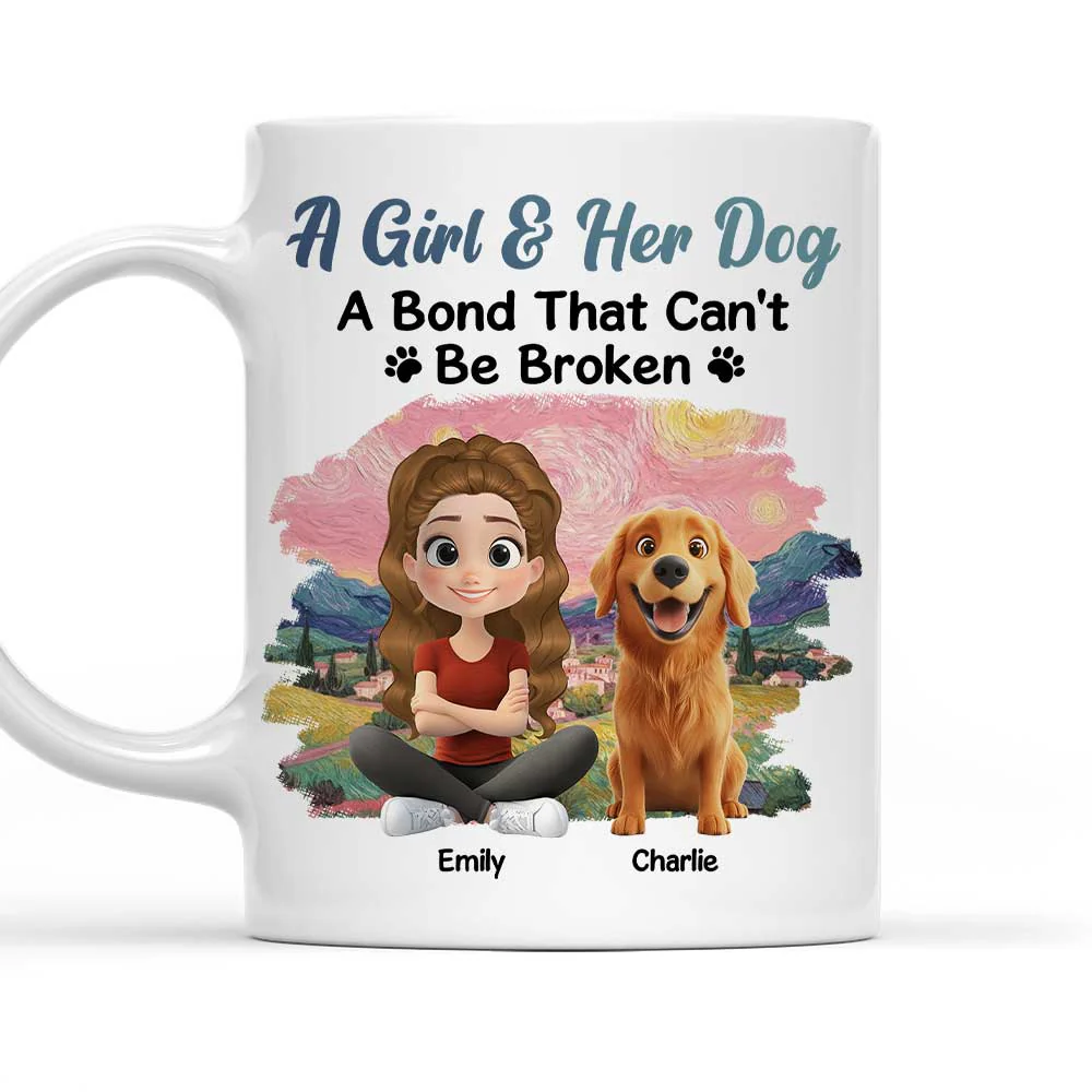 Sunset Beside Dogs - Personalized Custom Coffee Mug
