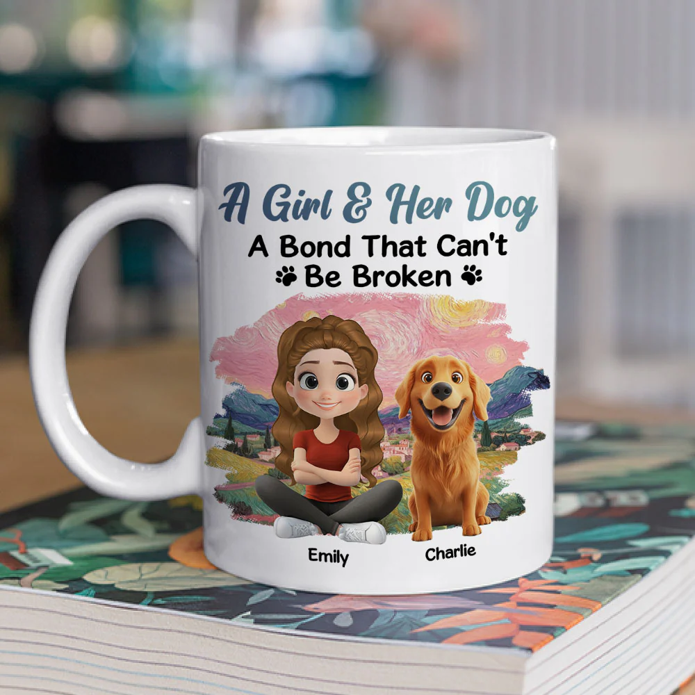Sunset Beside Dogs - Personalized Custom Coffee Mug - Image 2