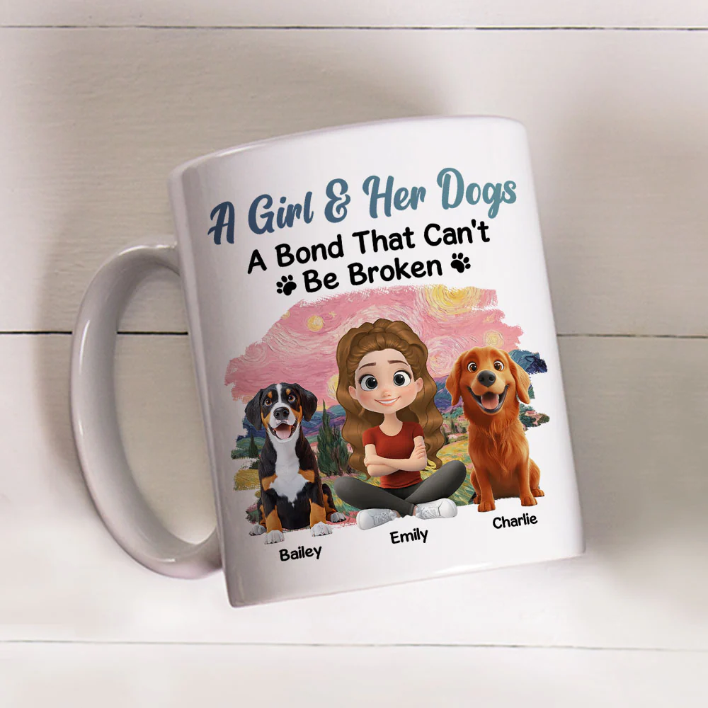 Sunset Beside Dogs - Personalized Custom Coffee Mug - Image 3