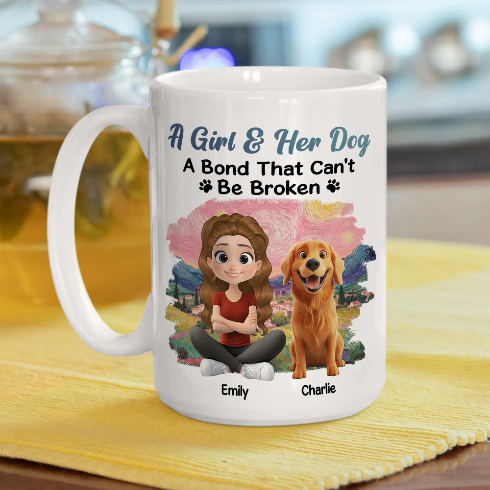 Sunset Beside Dogs - Personalized Custom Coffee Mug - Image 4