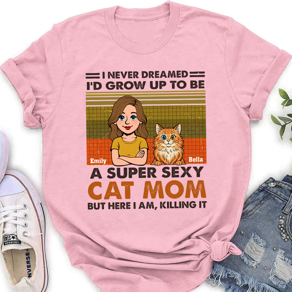 Super Sexy Cat Parent - Personalized Custom Women's T-shirt - Image 2