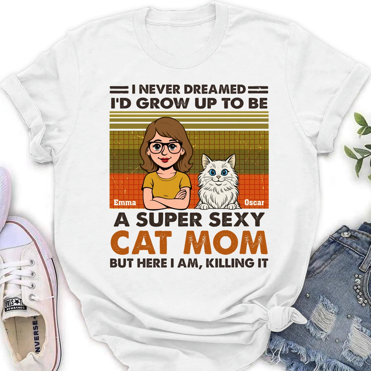 Super Sexy Cat Parent - Personalized Custom Women's T-shirt - Image 4