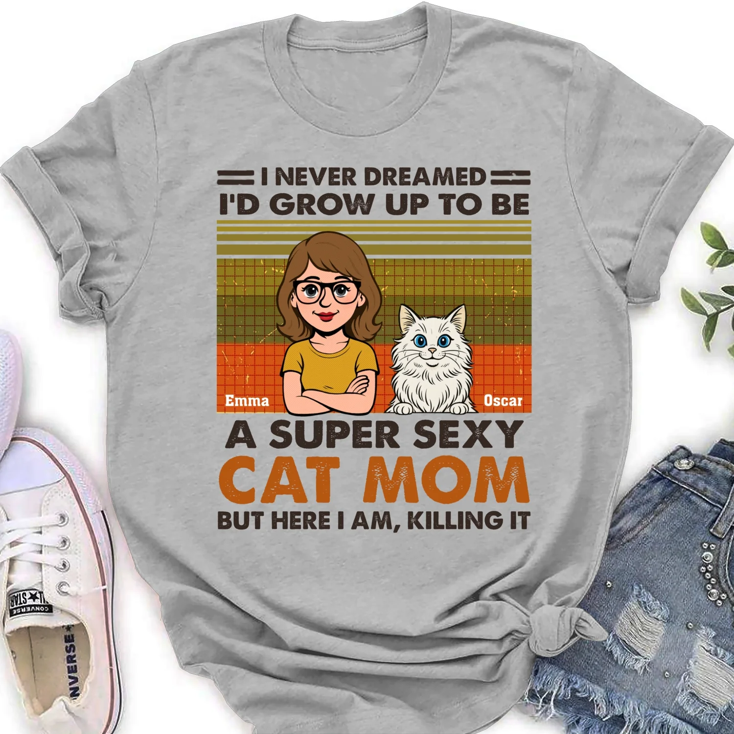Super Sexy Cat Parent - Personalized Custom Women's T-shirt - Image 5