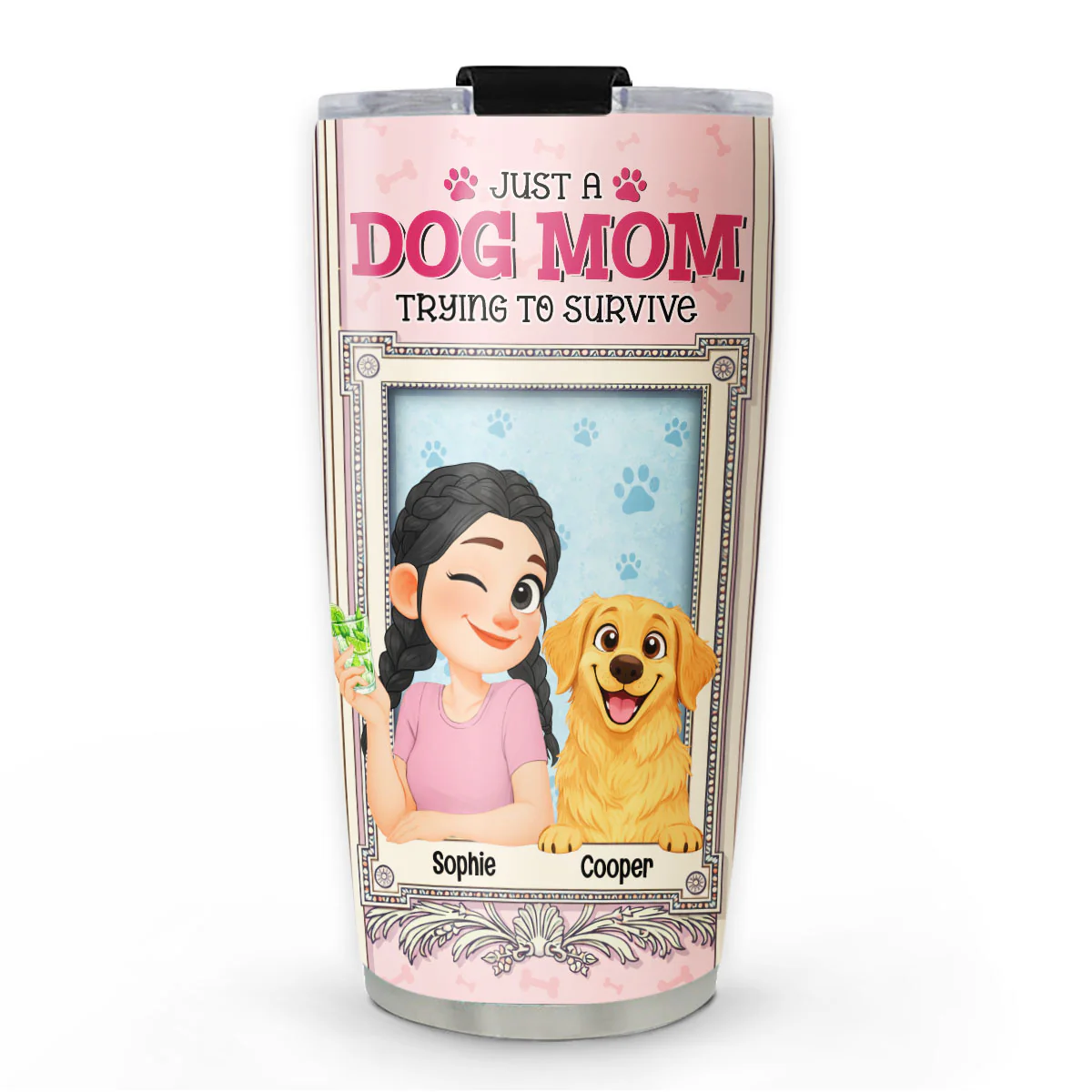 Survive My Single Dog Mom Life - Personalized Custom Tumbler