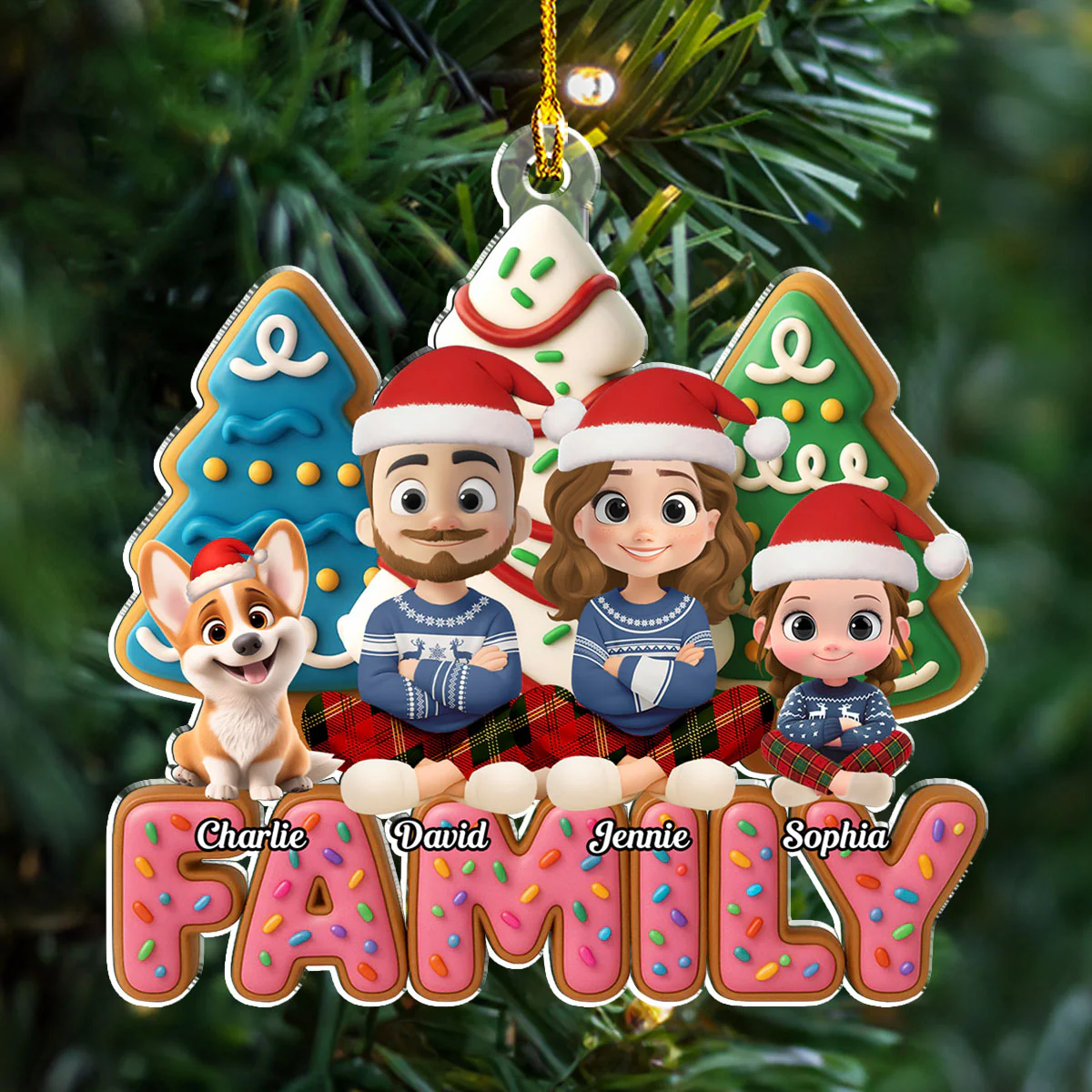 Sweet Family Tree - Personalized Custom Acrylic Ornament - Image 2
