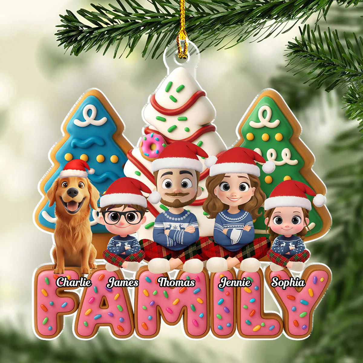Sweet Family Tree - Personalized Custom Acrylic Ornament - Image 3