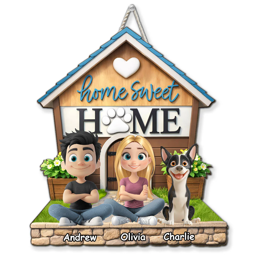 Sweet Home - Personalized Custom 3D Effect Wood Sign