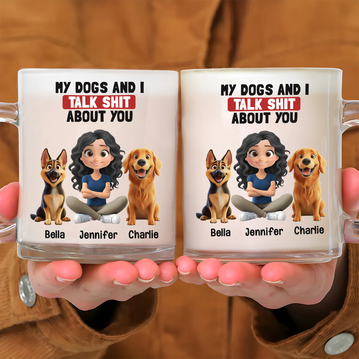 Talk About You - Personalized Custom Glass Mug - Image 2