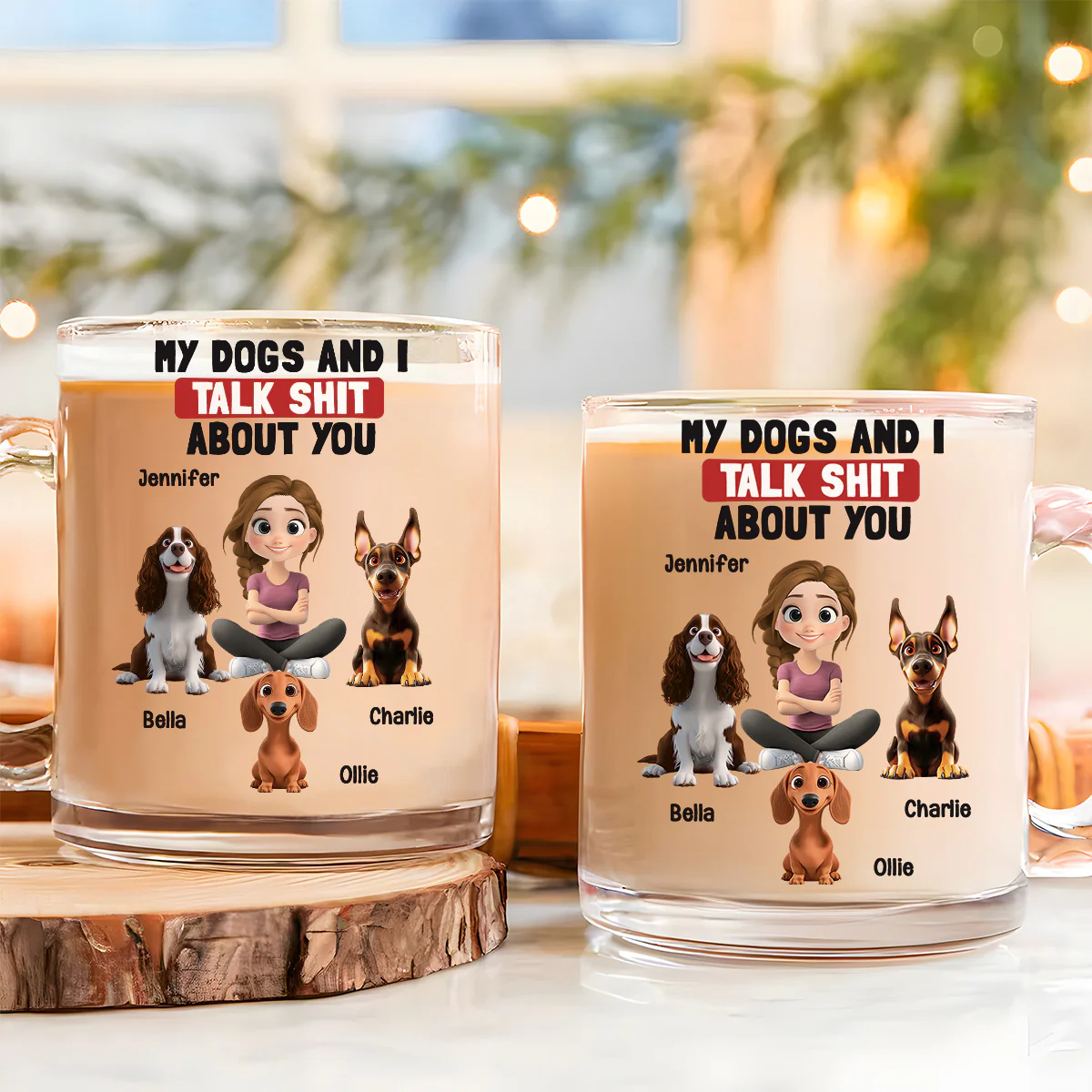 Talk About You - Personalized Custom Glass Mug - Image 3
