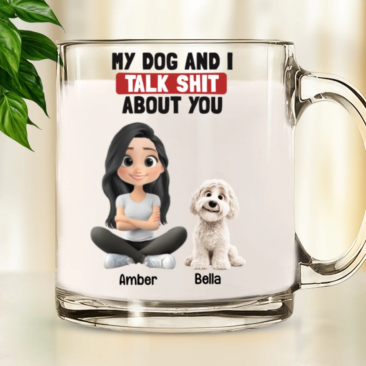 Talk About You - Personalized Custom Glass Mug - Image 5