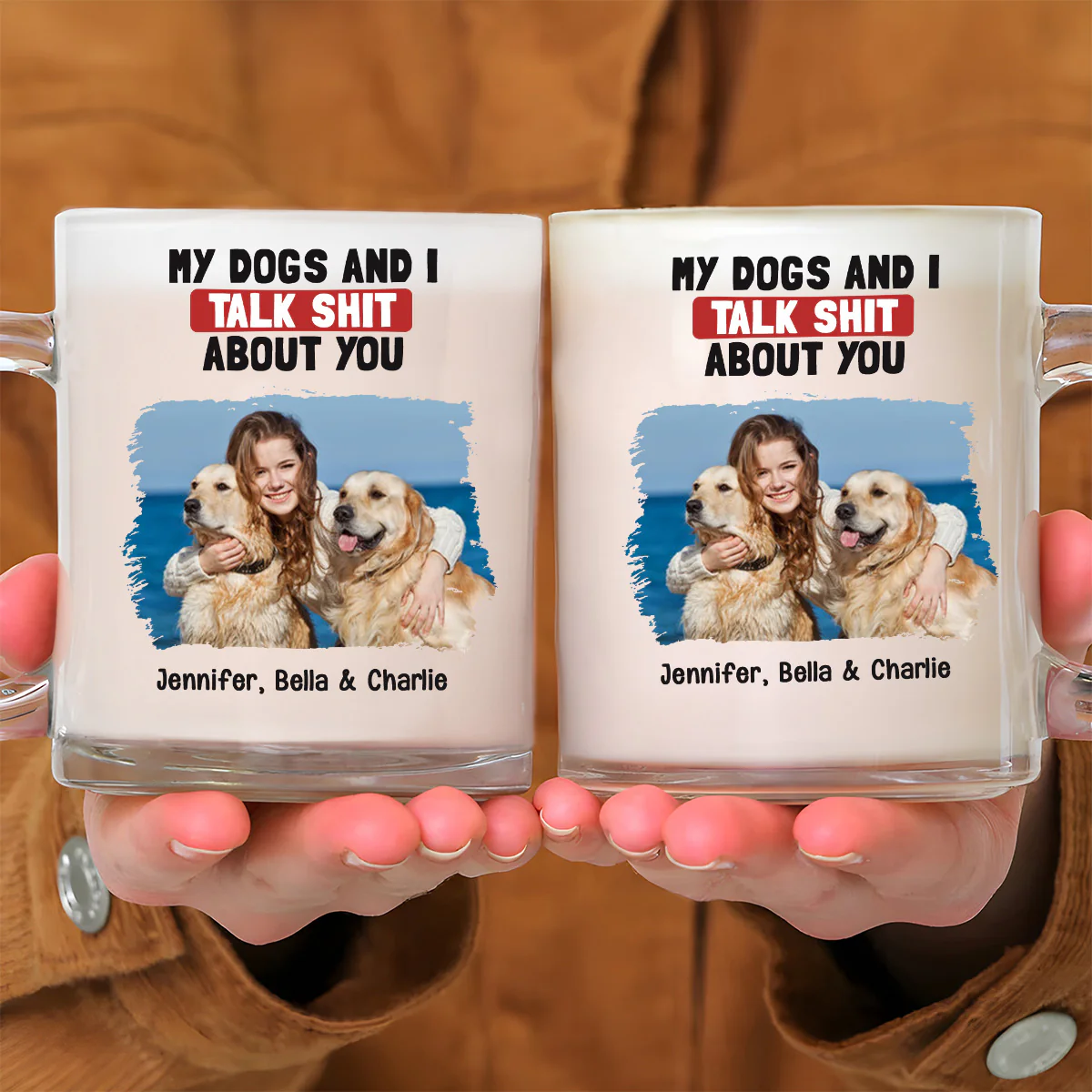 Talk About You Photo - Personalized Custom Glass Mug - Image 2