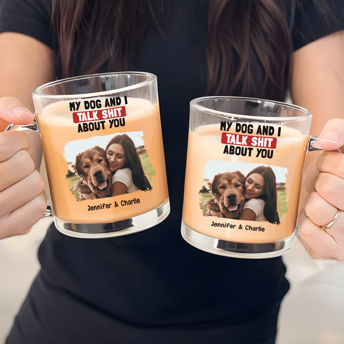 Talk About You Photo - Personalized Custom Glass Mug - Image 3