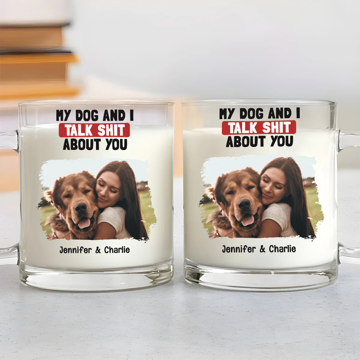 Talk About You Photo - Personalized Custom Glass Mug - Image 4