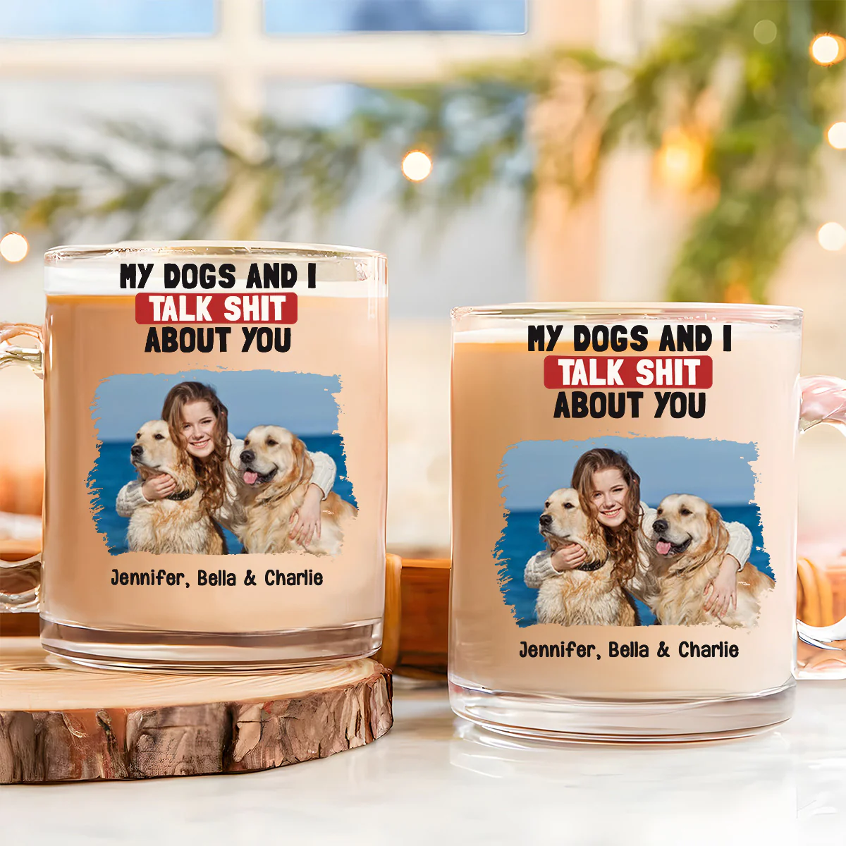 Talk About You Photo - Personalized Custom Glass Mug - Image 5
